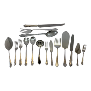 1980s Dessert Spoon & Fork, Du Barry - Set of 12