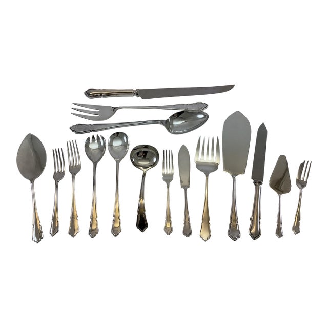 New 1980s Dessert Spoon & Fork, Du Barry - Set of 12 For Sale