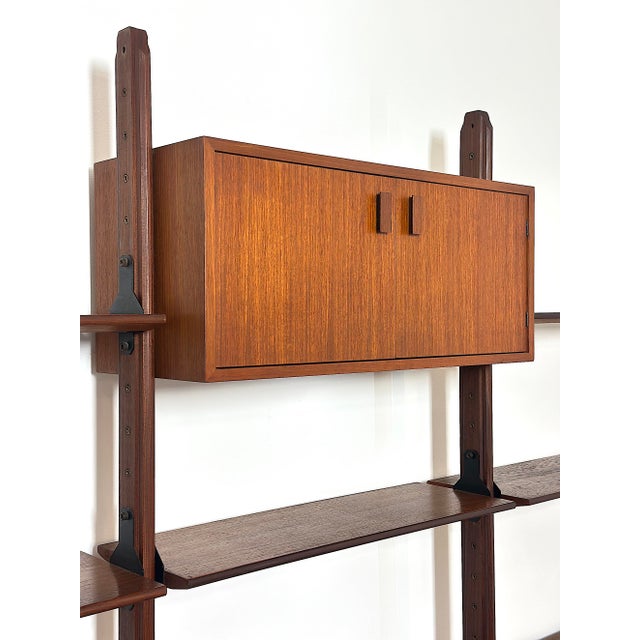 Black Vintage 3-Bay Double-Sided Bookcase, Italy, 1960s For Sale - Image 8 of 18