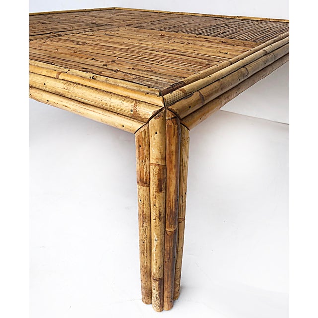 Vintage Bamboo Coffee Table, Manner of Gabriella Crespi For Sale In Miami - Image 6 of 8