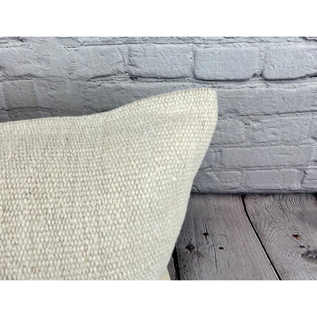 Turkish 16 x 24 Hemp Pillow Turkish Cushion Natural White Pillow Cushion Cover For Sale - Image 3 of 4