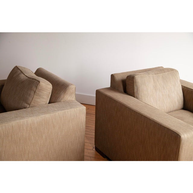 1990s Pair of Upholstered Club Chairs in the Style of Jean Michel Frank For Sale - Image 9 of 9