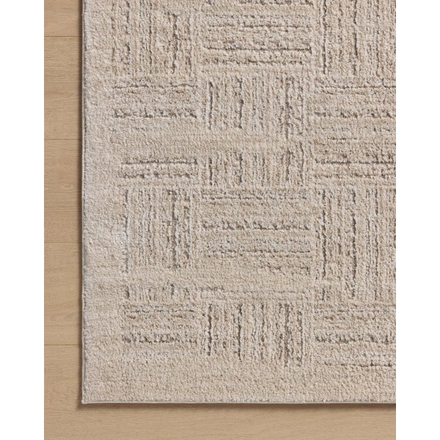 2020s Amber Lewis x Loloi Monty Ivory / Taupe 18" x 18" Sample Rug For Sale - Image 5 of 7