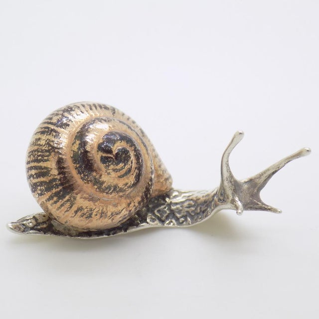 Vintage Italian Handmade Silver and Brass Snail, Tuscany, Italy, 1980s For Sale - Image 12 of 12