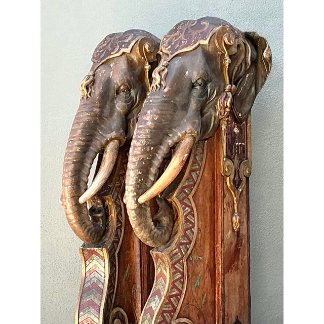 Vintage Boho Polychromed Elephant Statues - A Pair For Sale - Image 9 of 12