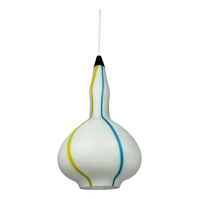 Blue Murano Glass Pendant Lamp from Stilnovo, Italy, 1950s For Sale - Image 8 of 8