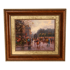 Impressionist Style Painting, Street Scene. Emilio Payes