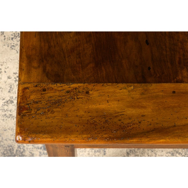 Late 19th Century French Provincial Walnut Farmhouse Table With Four Drawers For Sale - Image 12 of 18