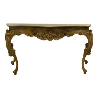 Traditional Carved Mahogany Console Table For Sale