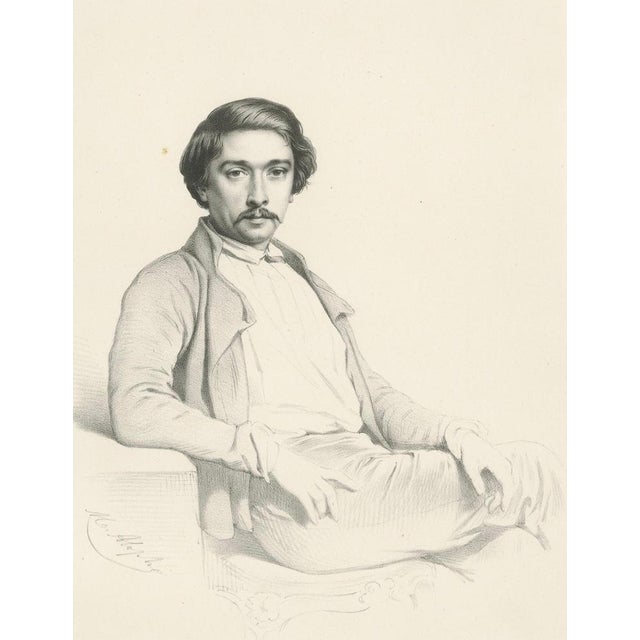 Le Gout-Gérard, Portrait of Thomas Couture, 19th Century, Lithograph For Sale - Image 5 of 10