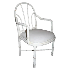 Pair of French Faux Bamboo Armchairs