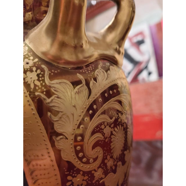 Antique Royal Vienna Gold Painted Palace Urn Girl Portrait For Sale - Image 9 of 12