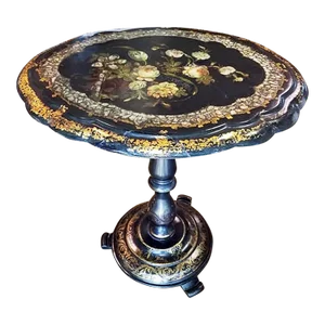 1900s Paper Mache' Tilt Top Tea Table