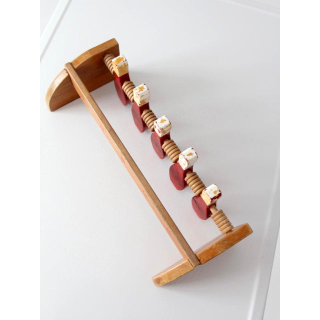 Wood Mid-Century Wooden Tabletop Bowling Game For Sale - Image 7 of 13