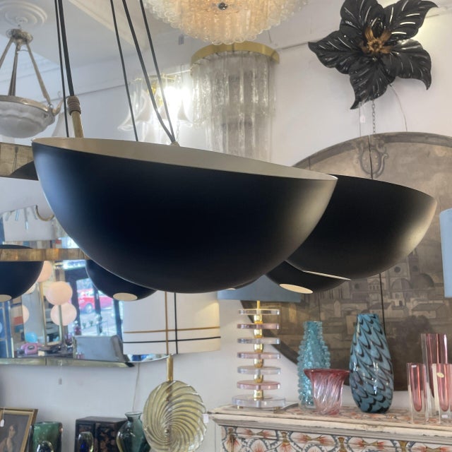 Black Ring and Cup Ceiling Lamp, 1970s For Sale - Image 4 of 5