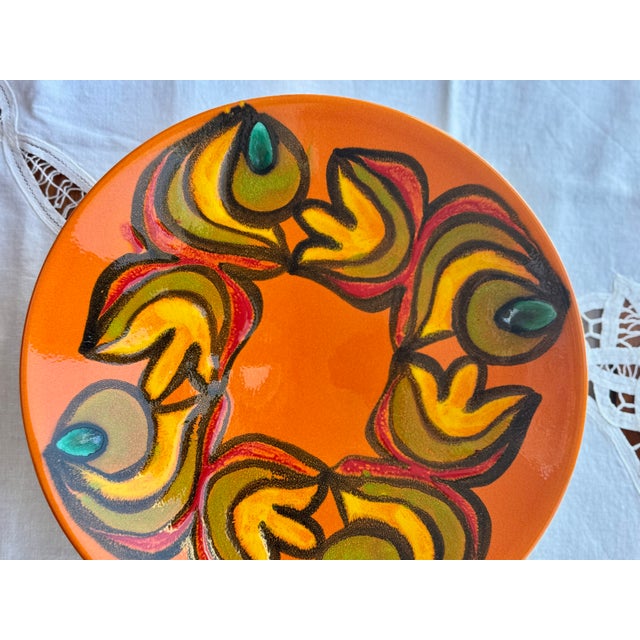 Mid 20th Century Poole Pottery England Hand-Painted Abstract Plate For Sale - Image 6 of 15