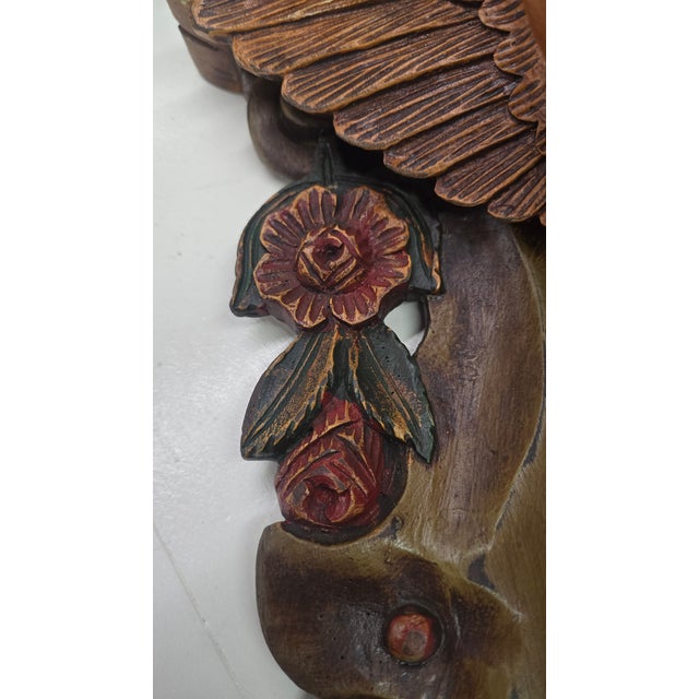 Vintage Italian Carved Wood Cherub Wall Sconces a Pair For Sale - Image 10 of 12