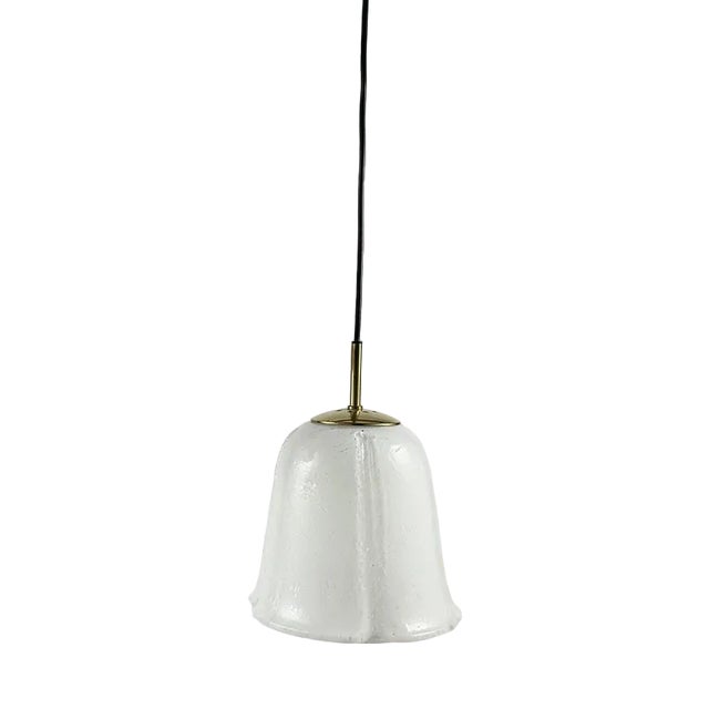 Blown Glass and Brass Pendant Lamp, Italy, 1970s For Sale
