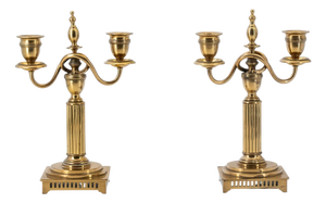 Antique Swedish Brass No. 23 Candlesticks from Skultuna Bruk, 1890s, Set of 2