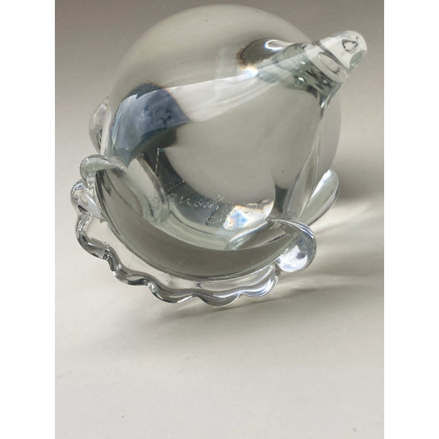 Vintage Murano Owl Signed Licio Zanetti Crystal Owl Circa 1980 For Sale - Image 10 of 13