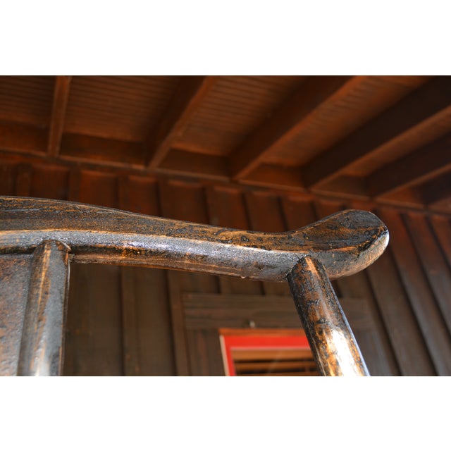 Arhaus Wooden Oriental High Back Ming Style Side Decorative Chair W/ Yoke Back For Sale - Image 12 of 18