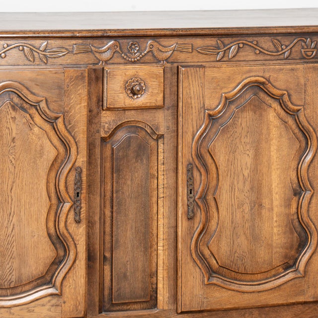 Long French Oak Four Door Sideboard Buffet For Sale - Image 12 of 18