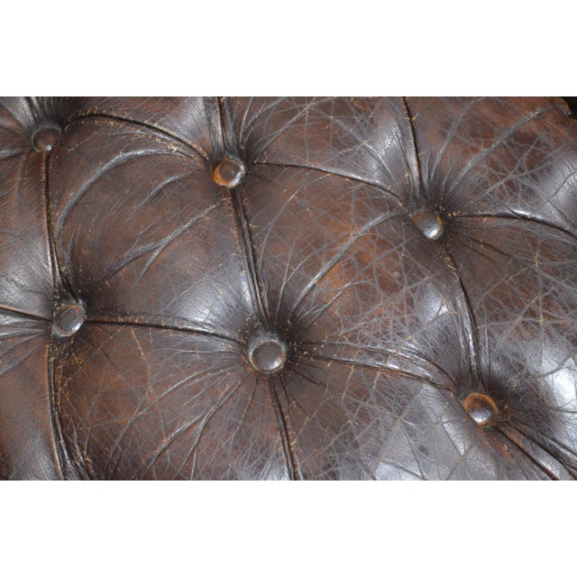 Mid 20th Century Vintage Chesterfield Tufted Leather Sofa For Sale - Image 5 of 7