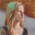 Polka Dot Dress by Kirsten Savage | Oil on Panel Portrait of a woman with long hair in a dress. For Sale