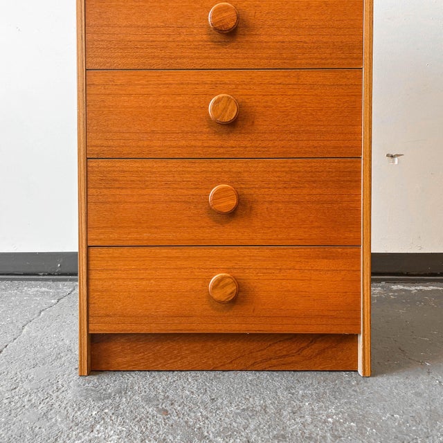 Wood High Teak Chest of Drawers For Sale - Image 7 of 18