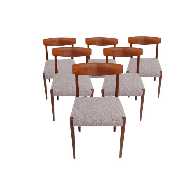 Danish Modern Teak Dining Chairs by Knud Færch for Slagelse, 1960s, Set of 6 For Sale
