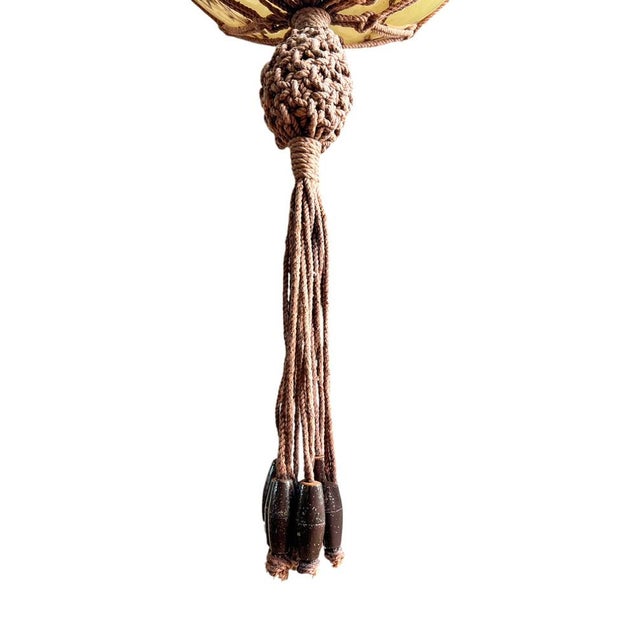 Braided Macramé Sisal and Marbled Glass Globe Pendant Lamp by Temde, 1970s For Sale - Image 13 of 18