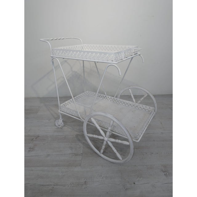 Vintage Mobile Serving Bar Cart For Sale - Image 3 of 13