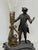 Design Plus Gallery presents the Antique Rococo Revival Figural Spelter and Etched Glass Trumpet Vase. The sculptural...