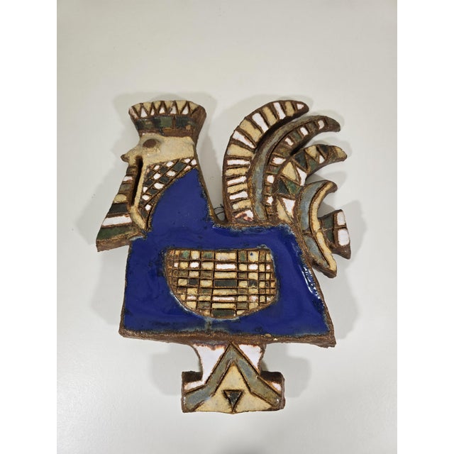 Ceramic Wall Plaque Rooster from Vallauris, 1960s For Sale - Image 7 of 8