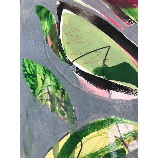 CL Auker Original Artwork “Flower in Collage” Mixed Media on Watercolor Paper For Sale - Image 6 of 6