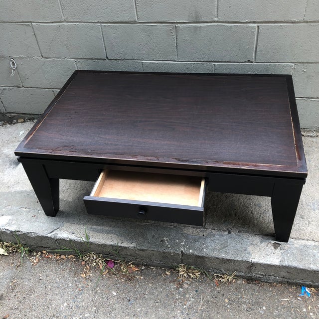 2010s Cort Furniture Godiva Cocktail Coffee Table With Storage Drawer For Sale - Image 5 of 9