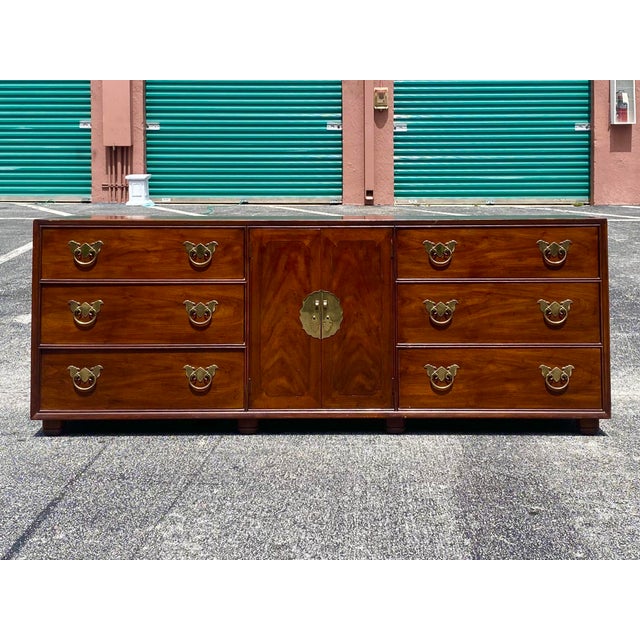 Vintage Henredon Asian Medallion Long Dresser Chairish