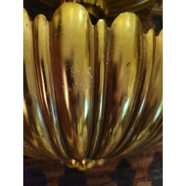 Vintage Syroco Gold Fluted Scalloped Edge Hollywood Regency Wall Pockets Sconces- Set of 3 For Sale - Image 10 of 11