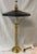 Vintage Showroom Sample Brass Black and Gold Lamp. The shade is 15" diameter. 1980's Design