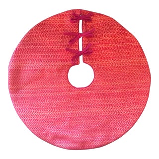 Hot Pink and Orange Patterned Christmas Tree Skirt For Sale