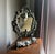 Victorian Vintage Ornate Silver Plated Cherubs Angel Tabletop Mirror For Sale - Image 3 of 12