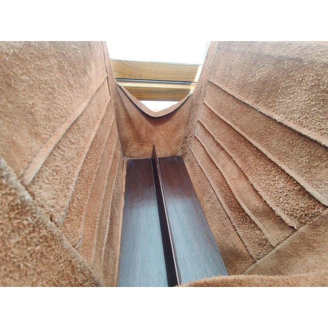 Mid-Century Modern Danish Leather & Rosewood Magazine Rack, 1960s For Sale - Image 3 of 10