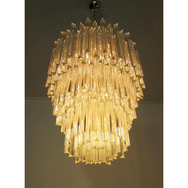 1990s Italian Triedri Murano Glass Chandeliers, Set of 2 For Sale - Image 5 of 17