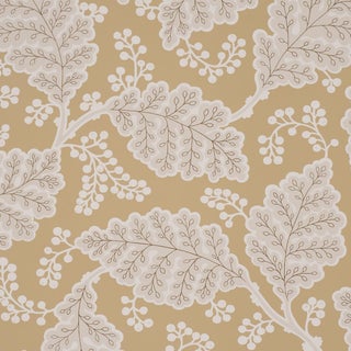 Sample - Schumacher Estelle Wallcovering In Ochre For Sale