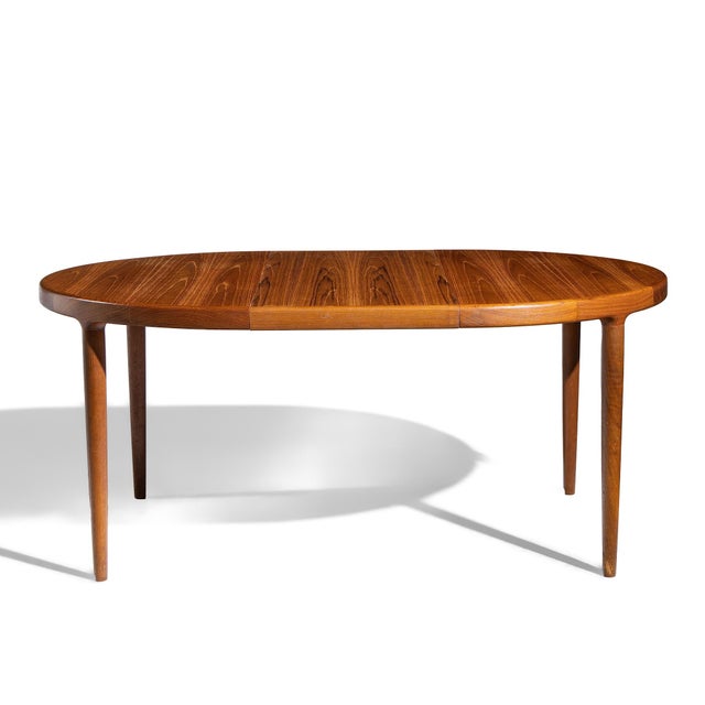Mid Century Teak Dining Table With 2 Leaves For Sale - Image 14 of 14