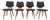 Mid-Century Scandinavian Dining Chairs, 1960s, Set of 4 For Sale