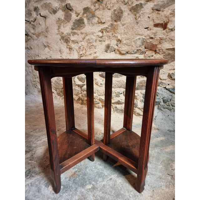 Vintage Oak Nesting Table Set, France, 1960s, Set of 3 For Sale - Image 10 of 18