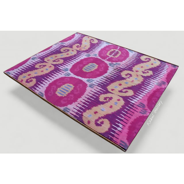Antiqu Uzbek Silk Ikat Wall Hanging, 1920s For Sale - Image 11 of 18