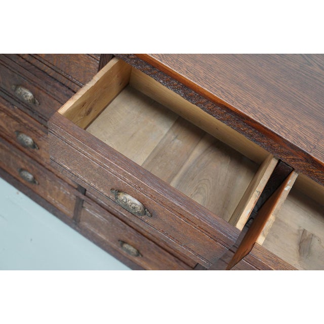 French Oak Hardware Store Apothecary Cabinet, 1920s-1930s For Sale - Image 15 of 16