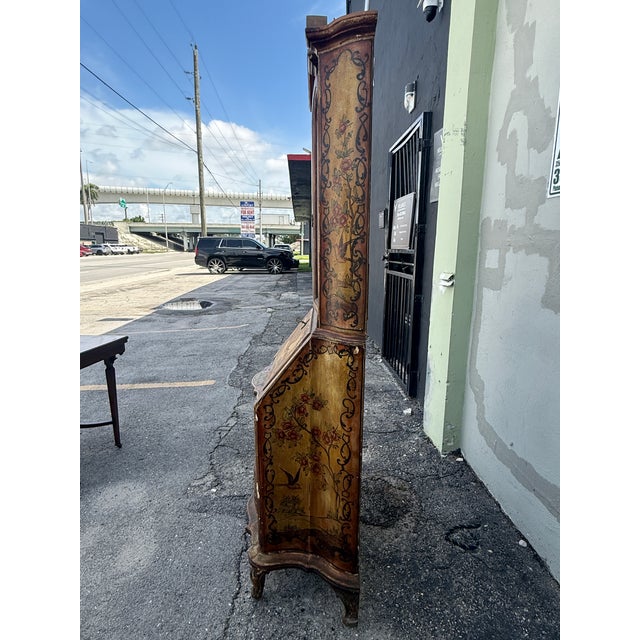 Antique Italian Venetian Hand Painted Secretary Desk For Sale - Image 9 of 18